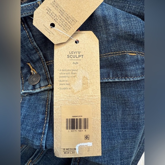 NWT Levi’s 711 Skinny Mid Rise Jeans Women’s Size 34 - Picture 10 of 13